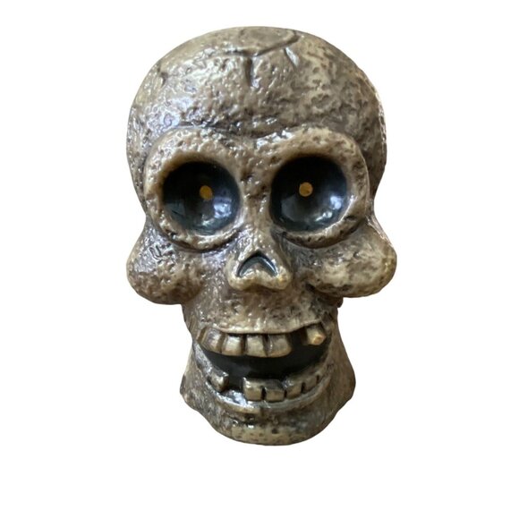 VTG Halloween Blow Mold Google Eyed Skulls Set Of 5 Yard Pathway Decor Dynagood - Picture 6 of 8